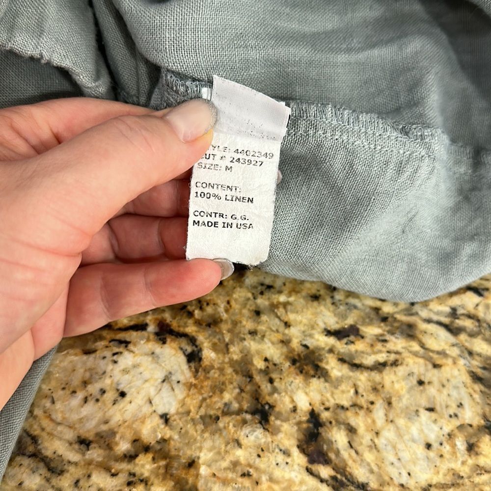 Sea Glass Lane Gray Linen Wide Leg Easy Long Pants Size M - Picture 11 of 12